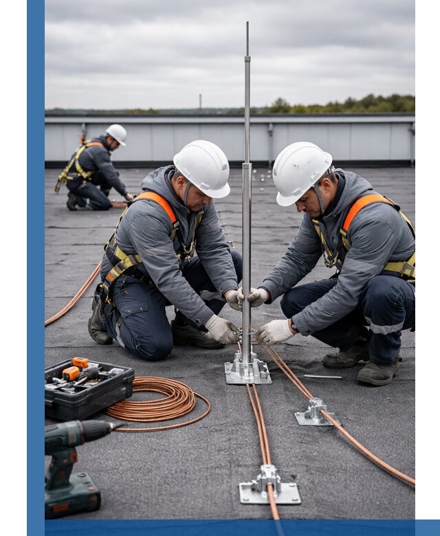 Монтаж молниезащиты на кровле в Сестрорецке под ключ с гарантией