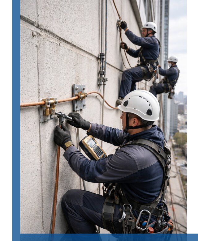 Монтаж системы заземления здания и молниезащиты в Сестрорецке