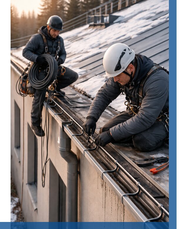 Монтаж греющего кабеля на кровле в Сестрорецке от 461 р. | ВЫСОТНИК-Сст
