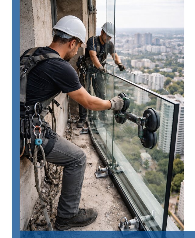 Монтаж стеклянных ограждений под ключ с гарантией в Сестрорецке