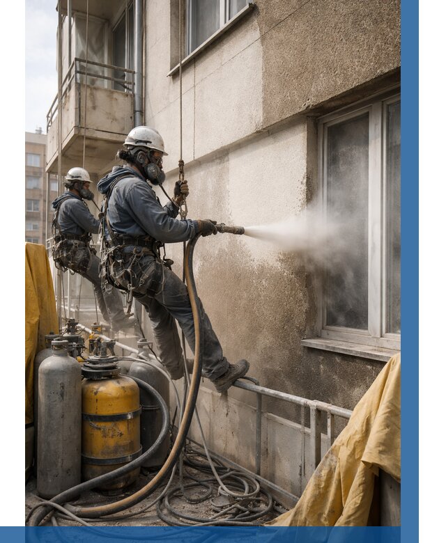 Пескоструйная очистка фасада в Сестрорецке от 666 р. | ВЫСОТНИК-Сст