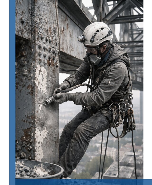 Удаление старой краски с металлических конструкций в Сестрорецке