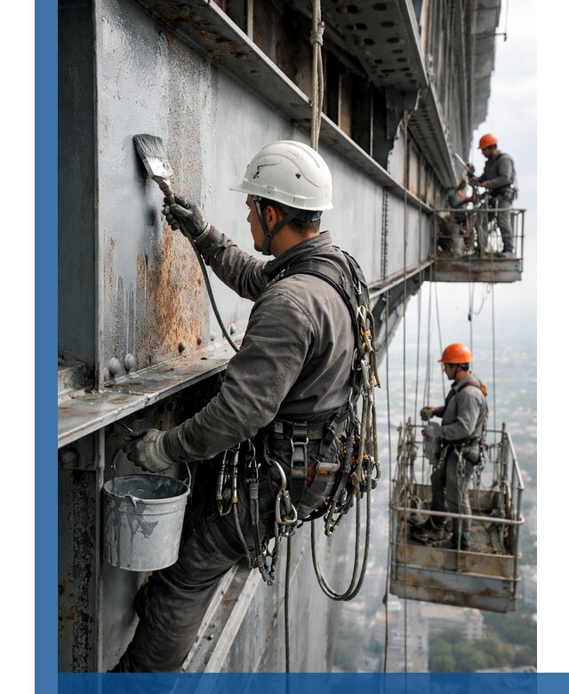 Покраска металлоконструкций на высоте в Сестрорецке профессионально