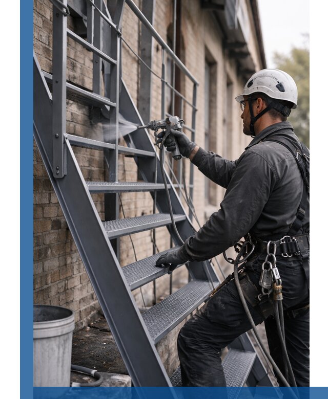 Покраска и антикоррозионная защита пожарных лестниц в Сестрорецке