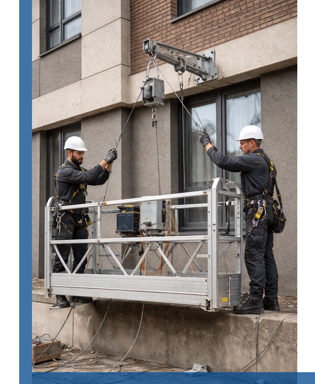 Монтаж и подъем фасадной люльки в Сестрорецке с гарантией безопасности