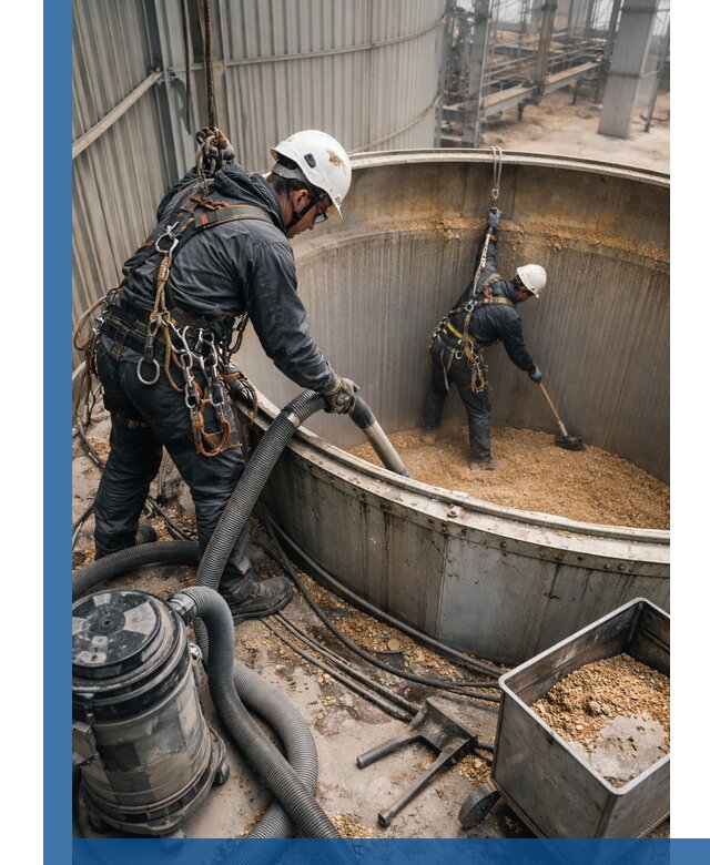 Профессиональная чистка зерновых бункеров в Сестрорецке с выездом