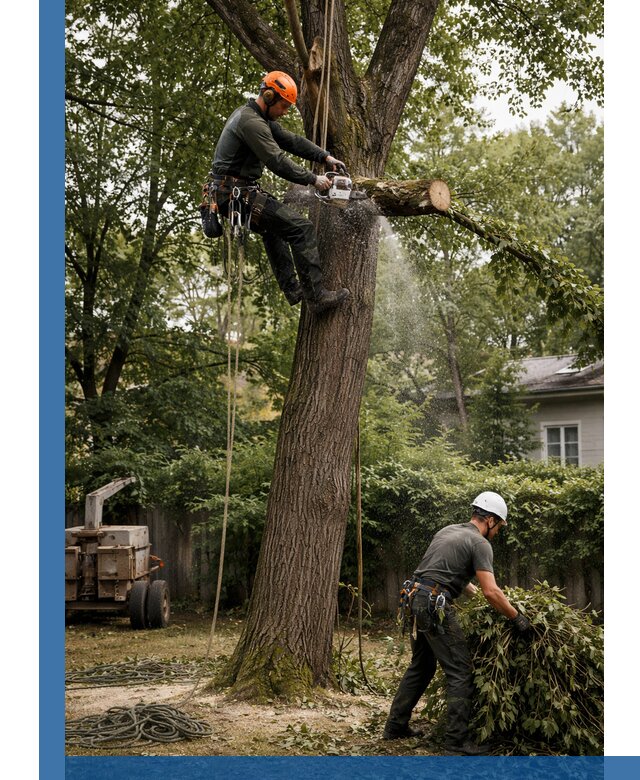 Кронирование деревьев в Сестрорецке, безопасная высотная обрезка