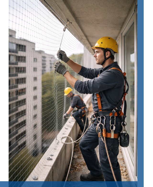 Монтаж сетки от птиц в Сестрорецке от 4612 р. | ВЫСОТНИК-Сст