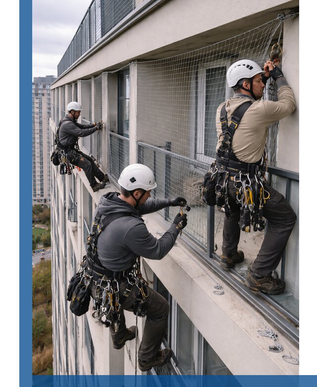 Профессиональный монтаж защитной сетки от птиц в Сестрорецке